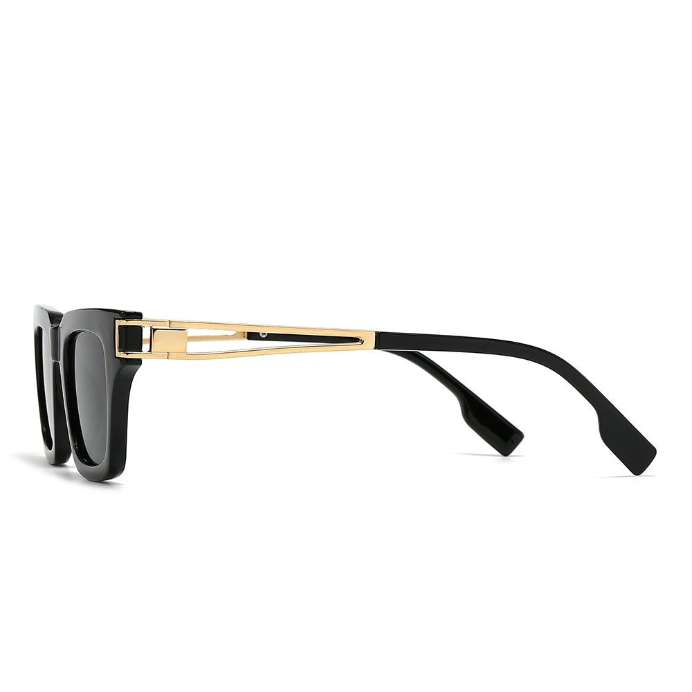 Classic metal rectangular tinted sunglasses