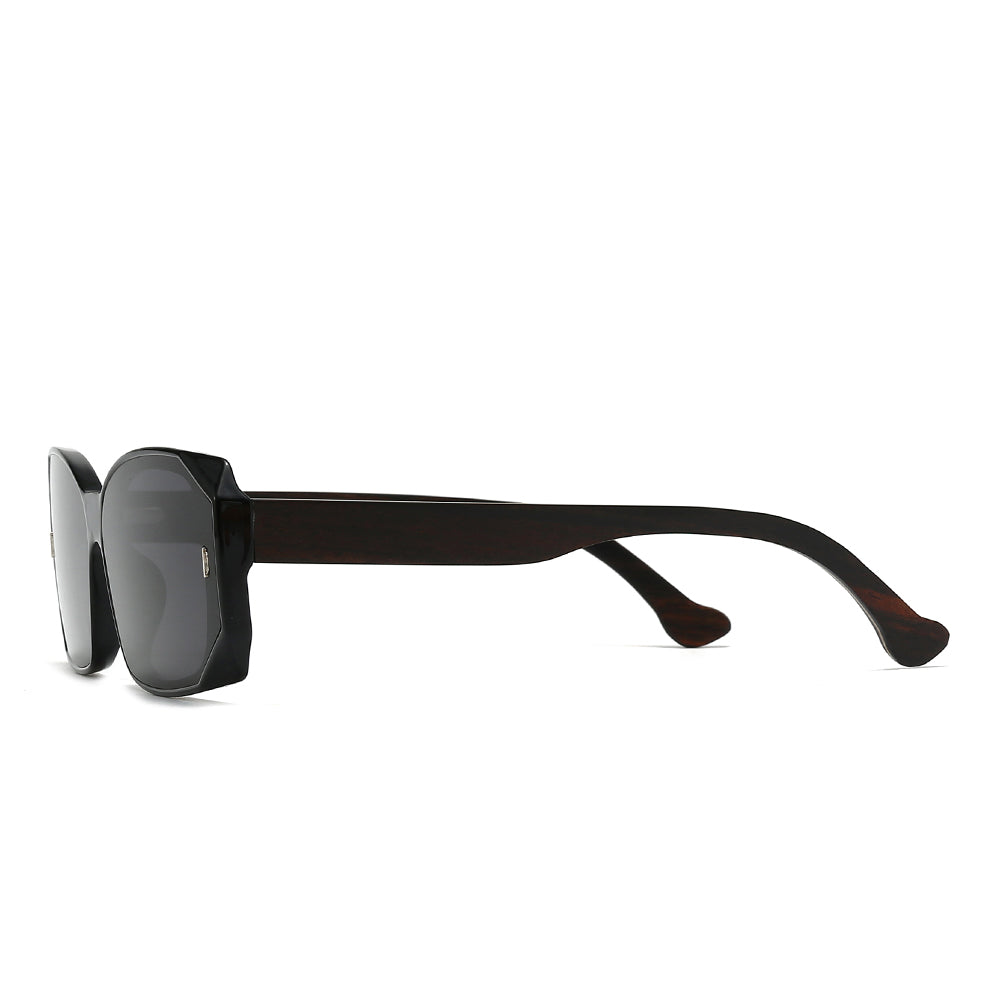 Square Wooden Temples Retro Sunglasses