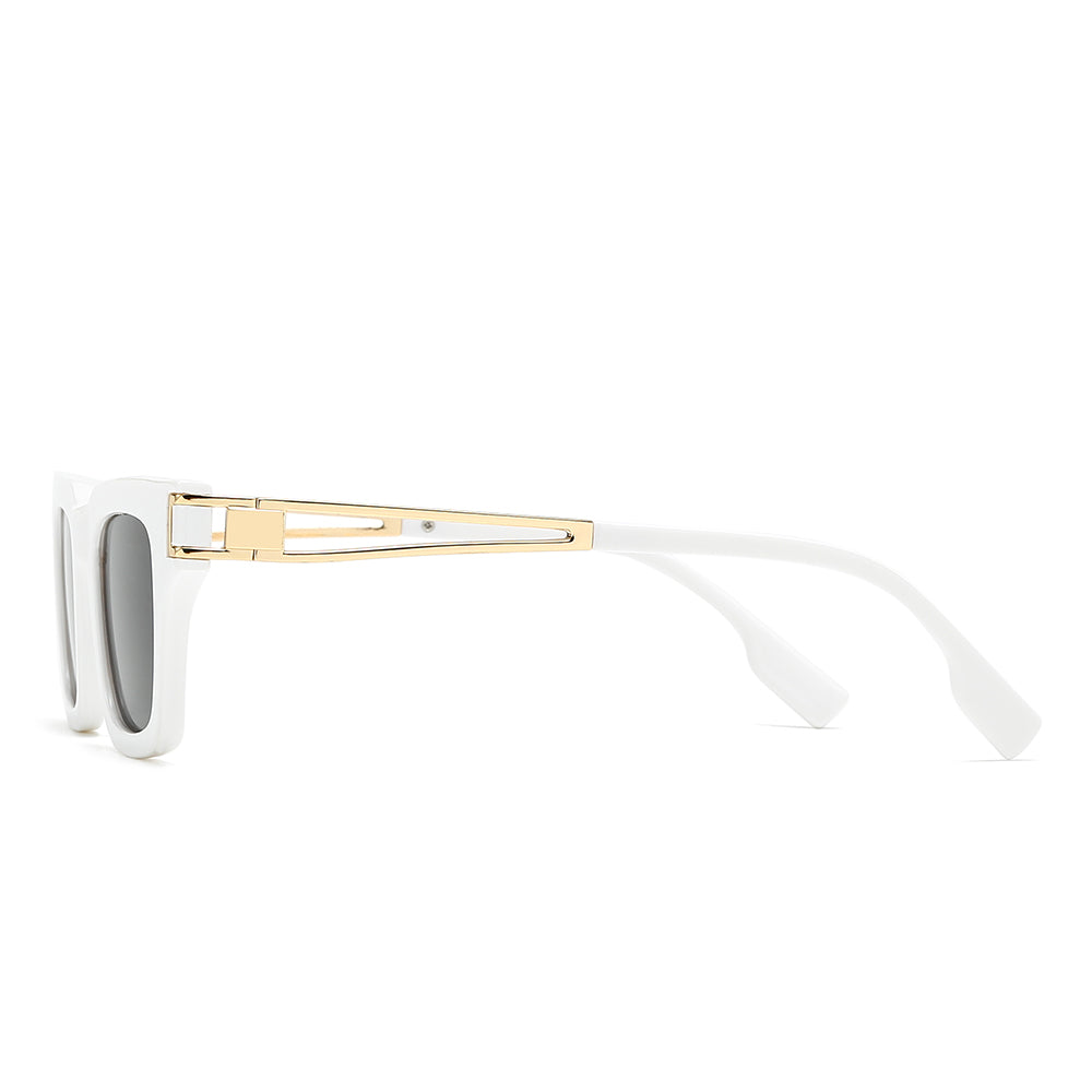 Classic metal rectangular tinted sunglasses