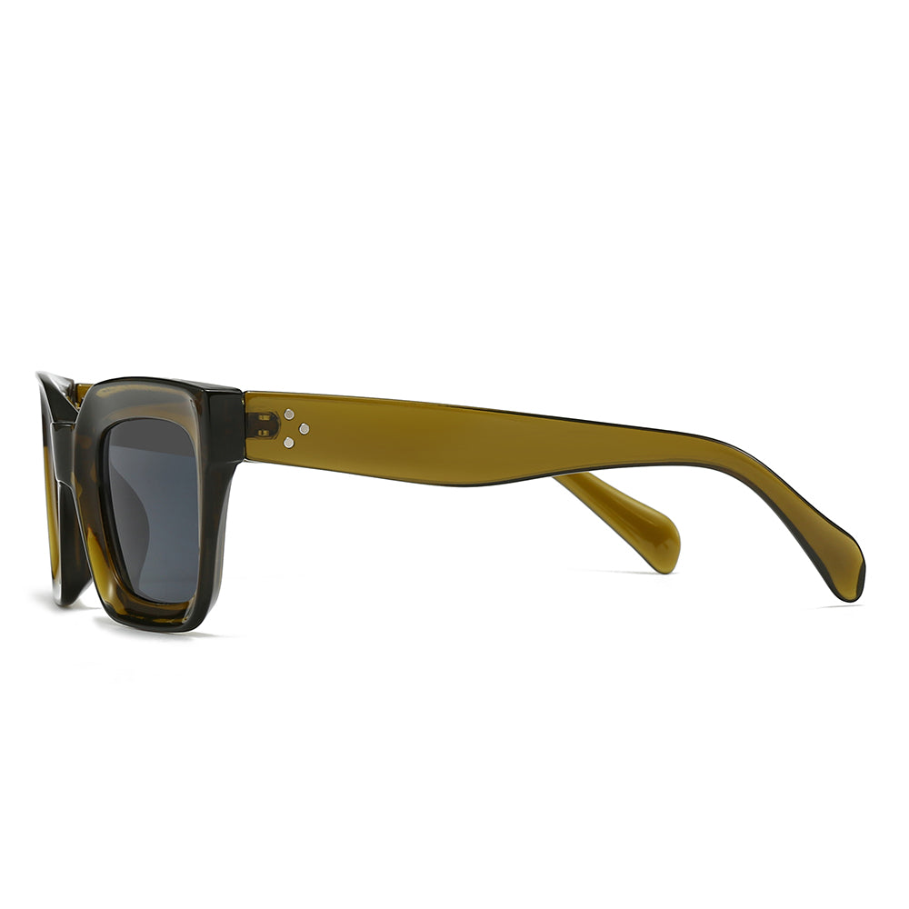 Thick Acetate Trapezoidal Sunglasses