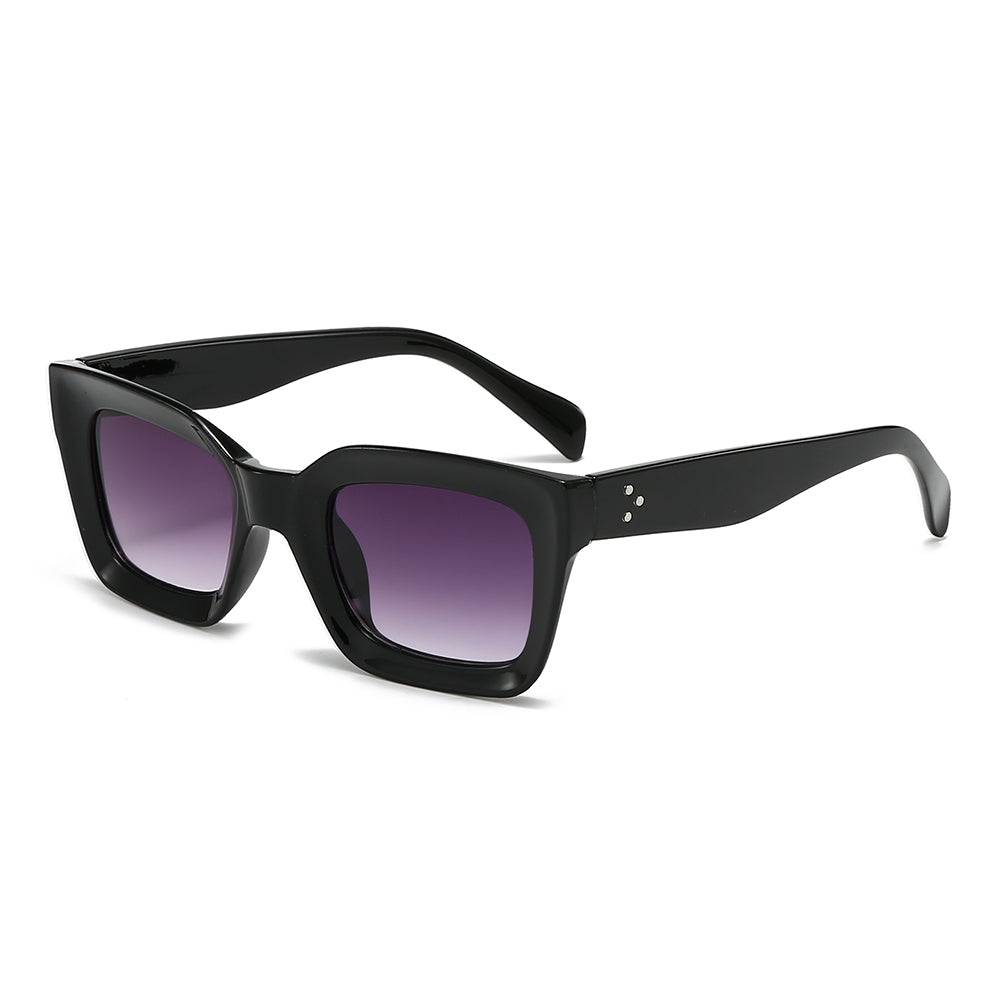 Thick Acetate Trapezoidal Sunglasses