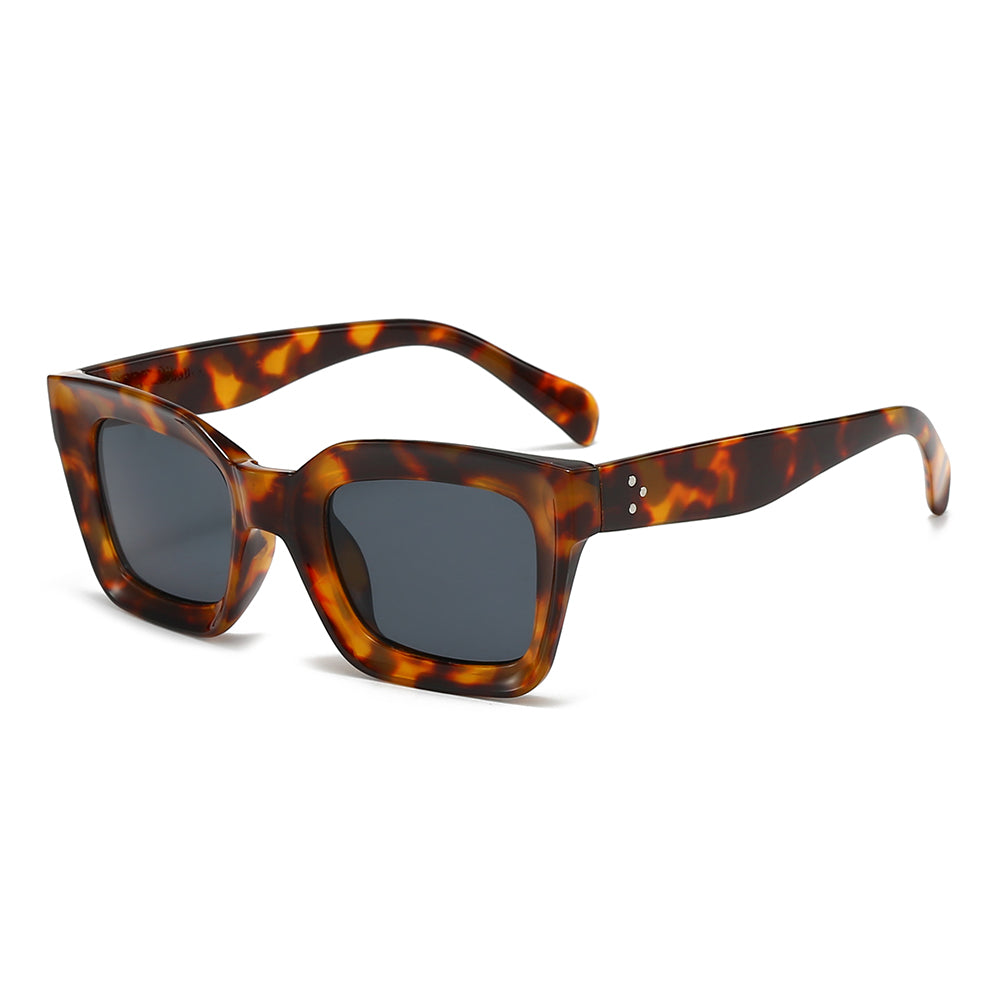 Thick Acetate Trapezoidal Sunglasses