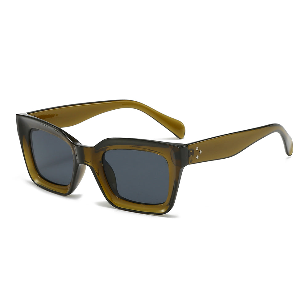 Thick Acetate Trapezoidal Sunglasses