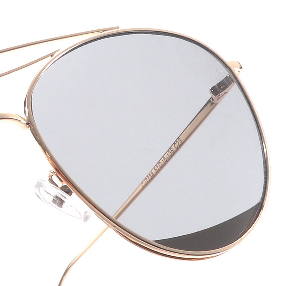 Polished Silver Aviator Sunglasses