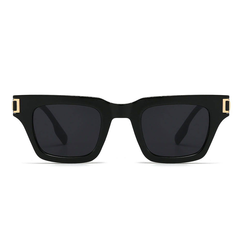 Classic metal rectangular tinted sunglasses