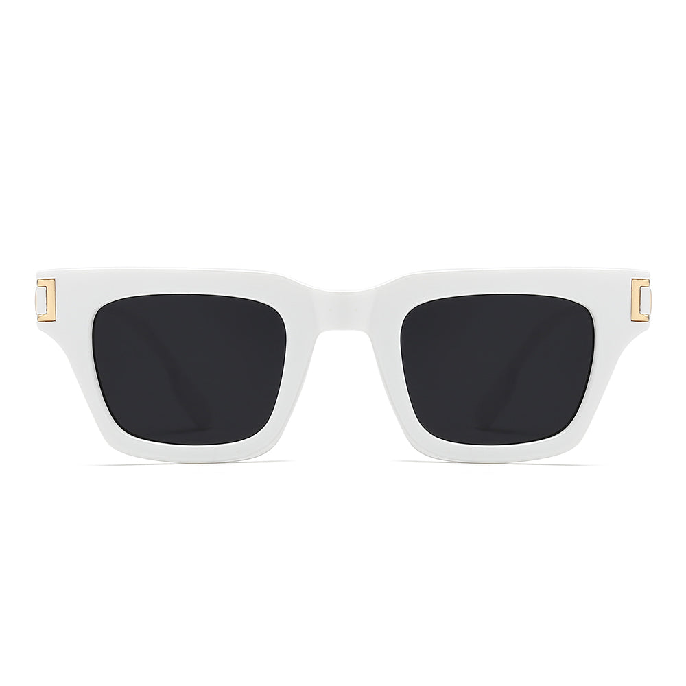 Classic metal rectangular tinted sunglasses