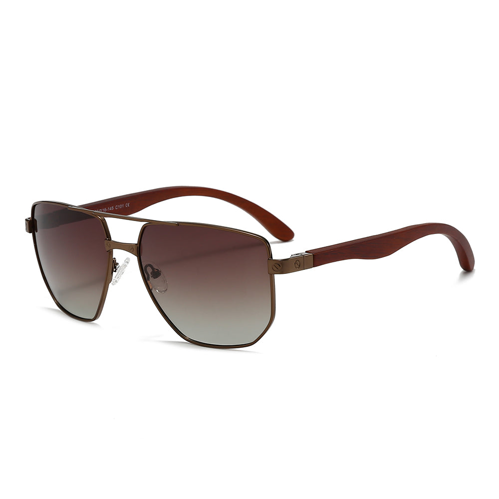 Wood Vintage Aviator Sunglasses