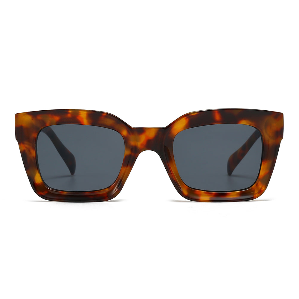 Thick Acetate Trapezoidal Sunglasses