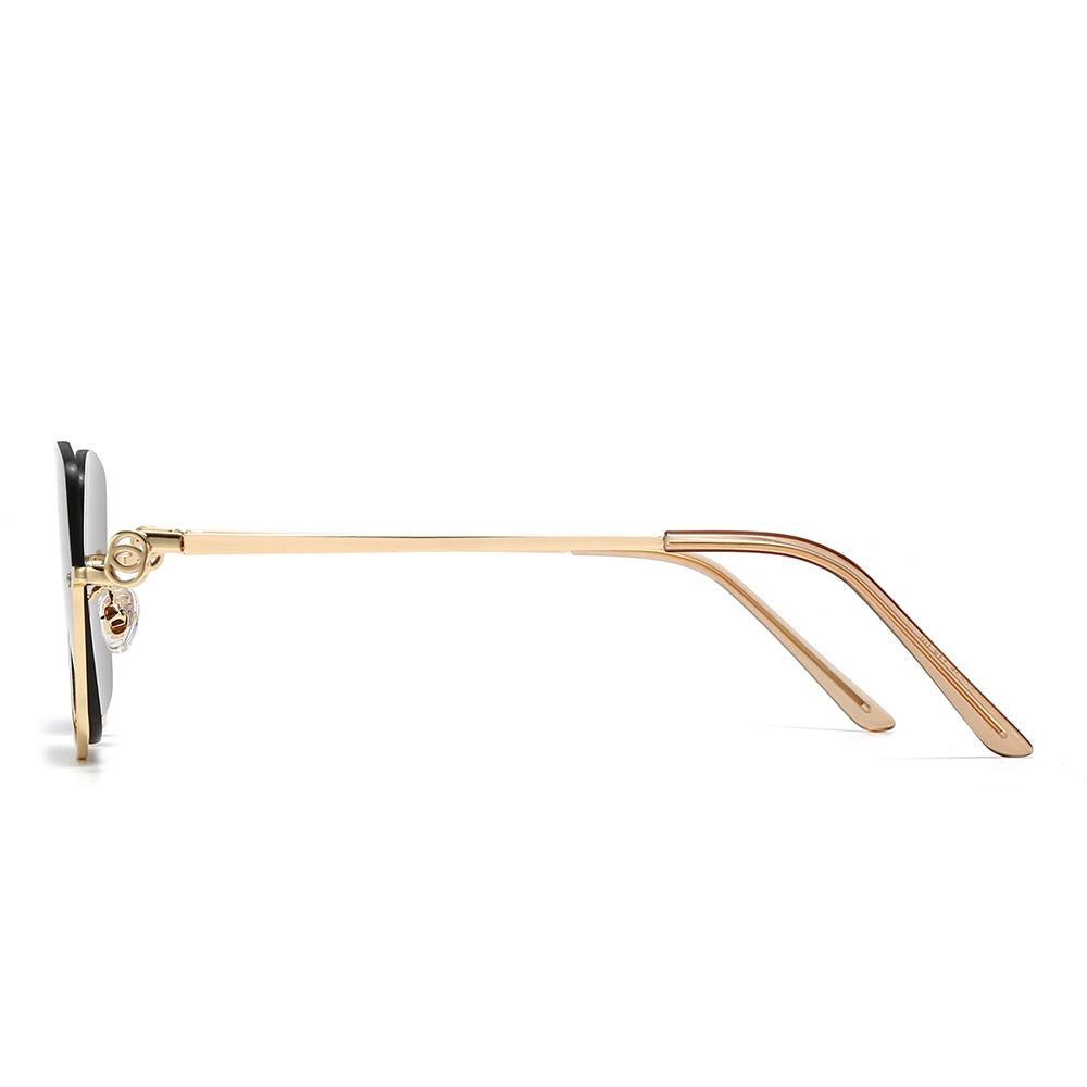 Square Semi-Rimless Tinted Sunglasses