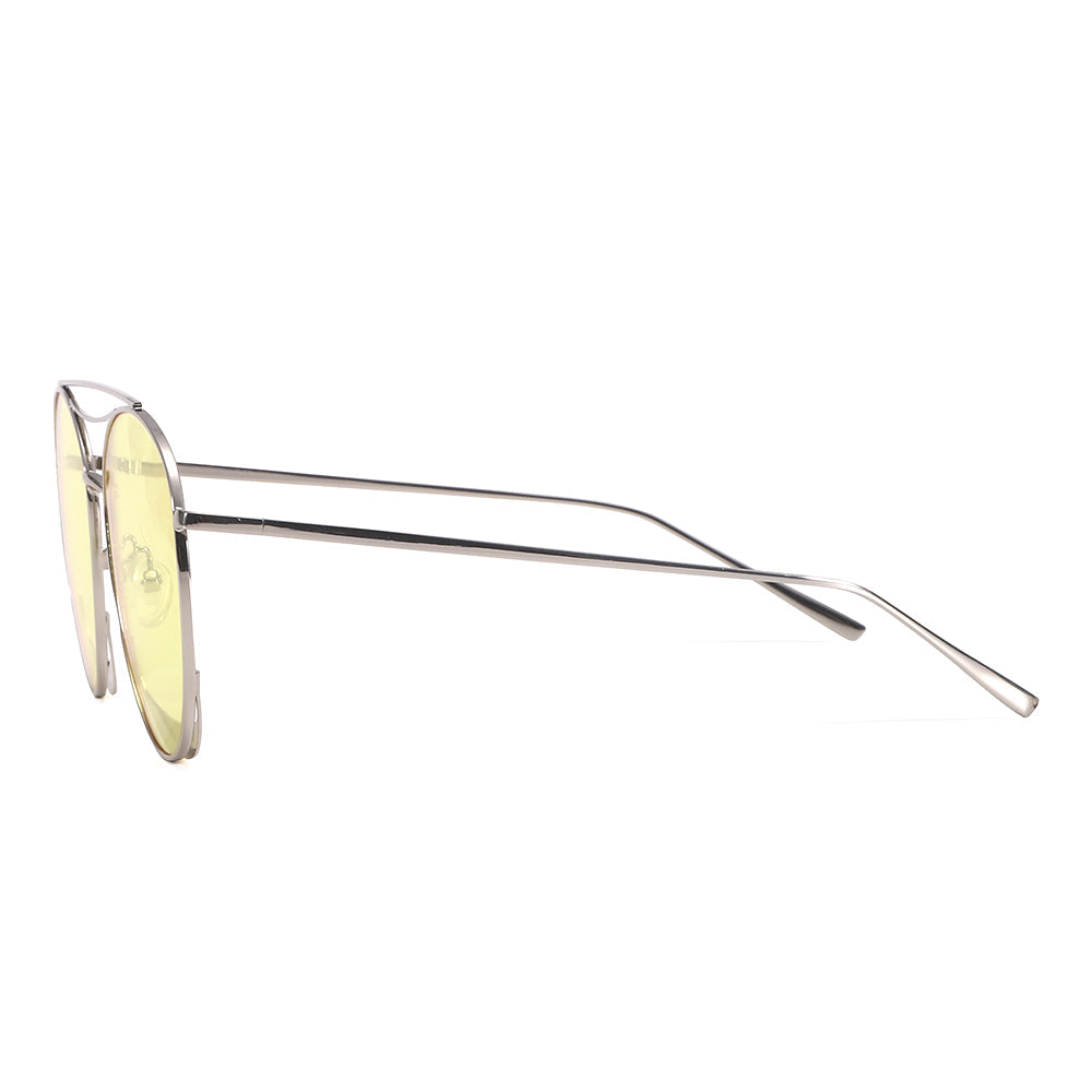 Polished Silver Aviator Sunglasses