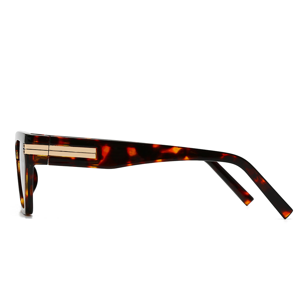 Thick Geek-Chic Geometric Tinted Sunglasses