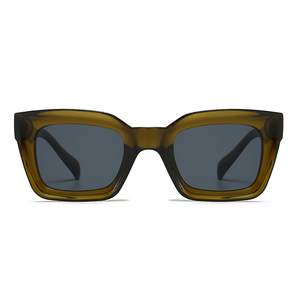 Thick Acetate Trapezoidal Sunglasses