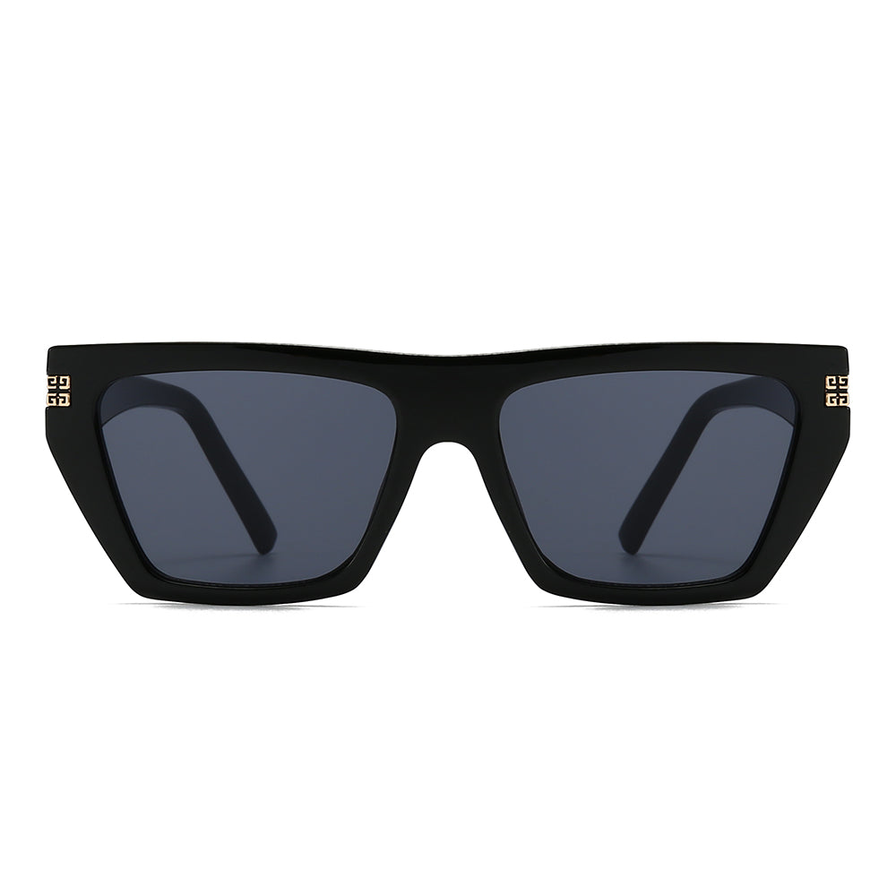 Thick Geek-Chic Geometric Tinted Sunglasses