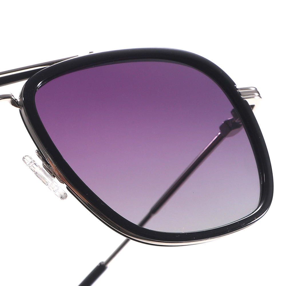 Square Aviator Black Sunglasses