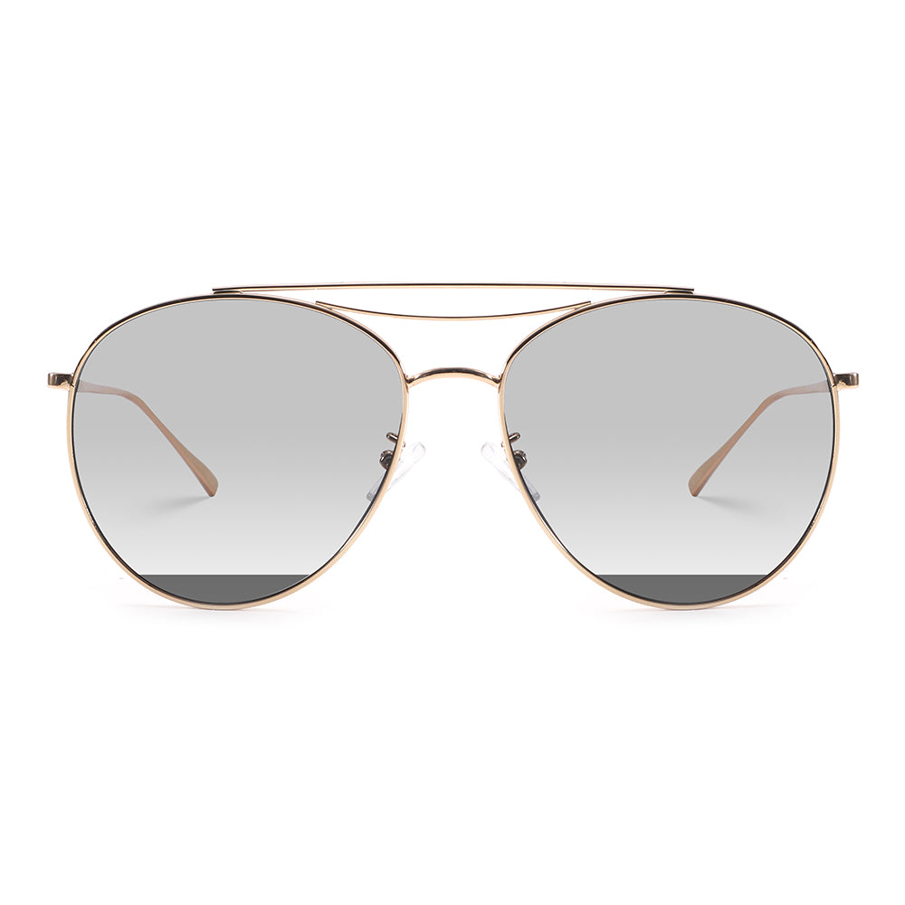 Polished Silver Aviator Sunglasses