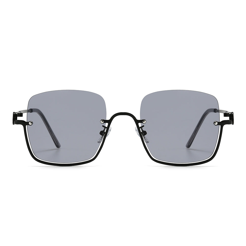 Square Semi-Rimless Tinted Sunglasses