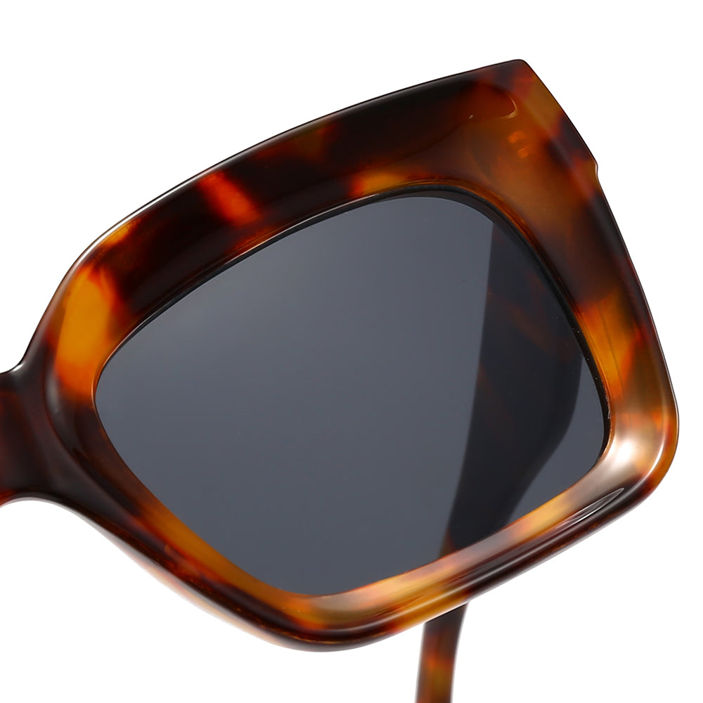 Thick Acetate Trapezoidal Sunglasses