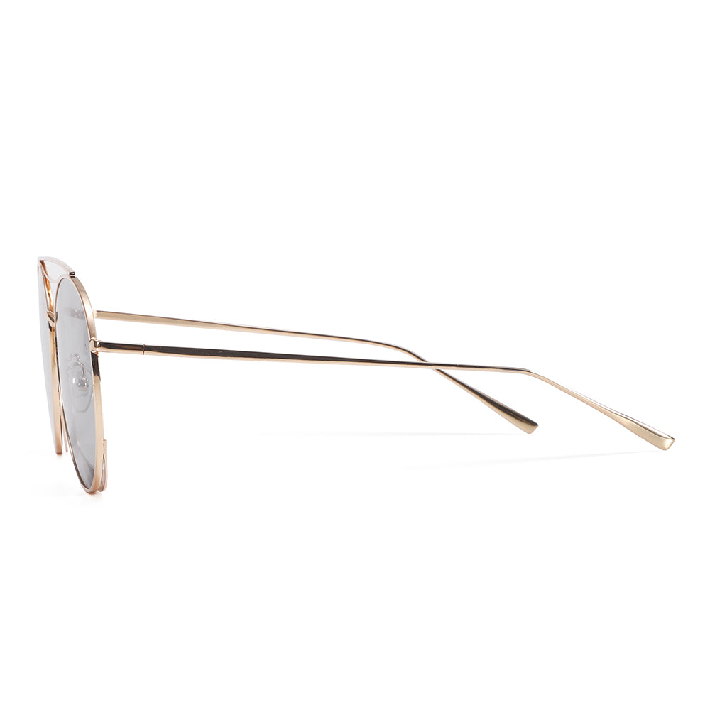 Polished Silver Aviator Sunglasses