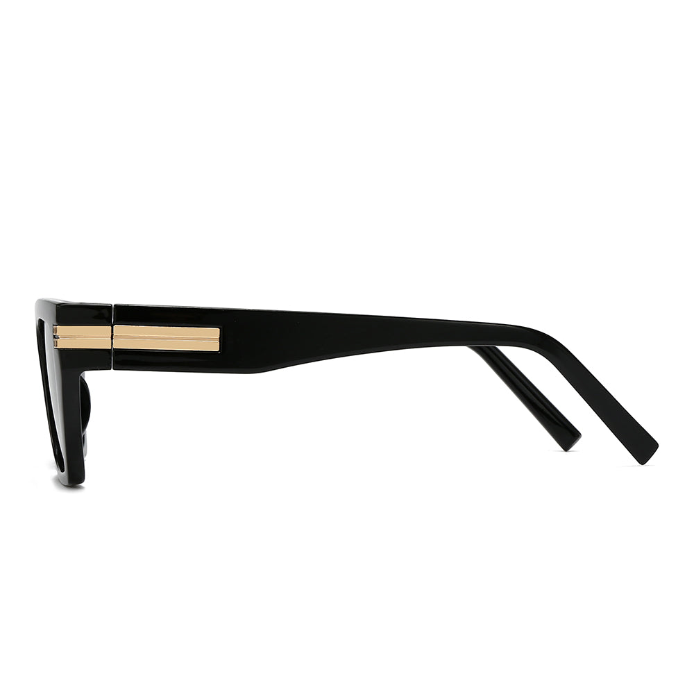 Thick Geek-Chic Geometric Tinted Sunglasses