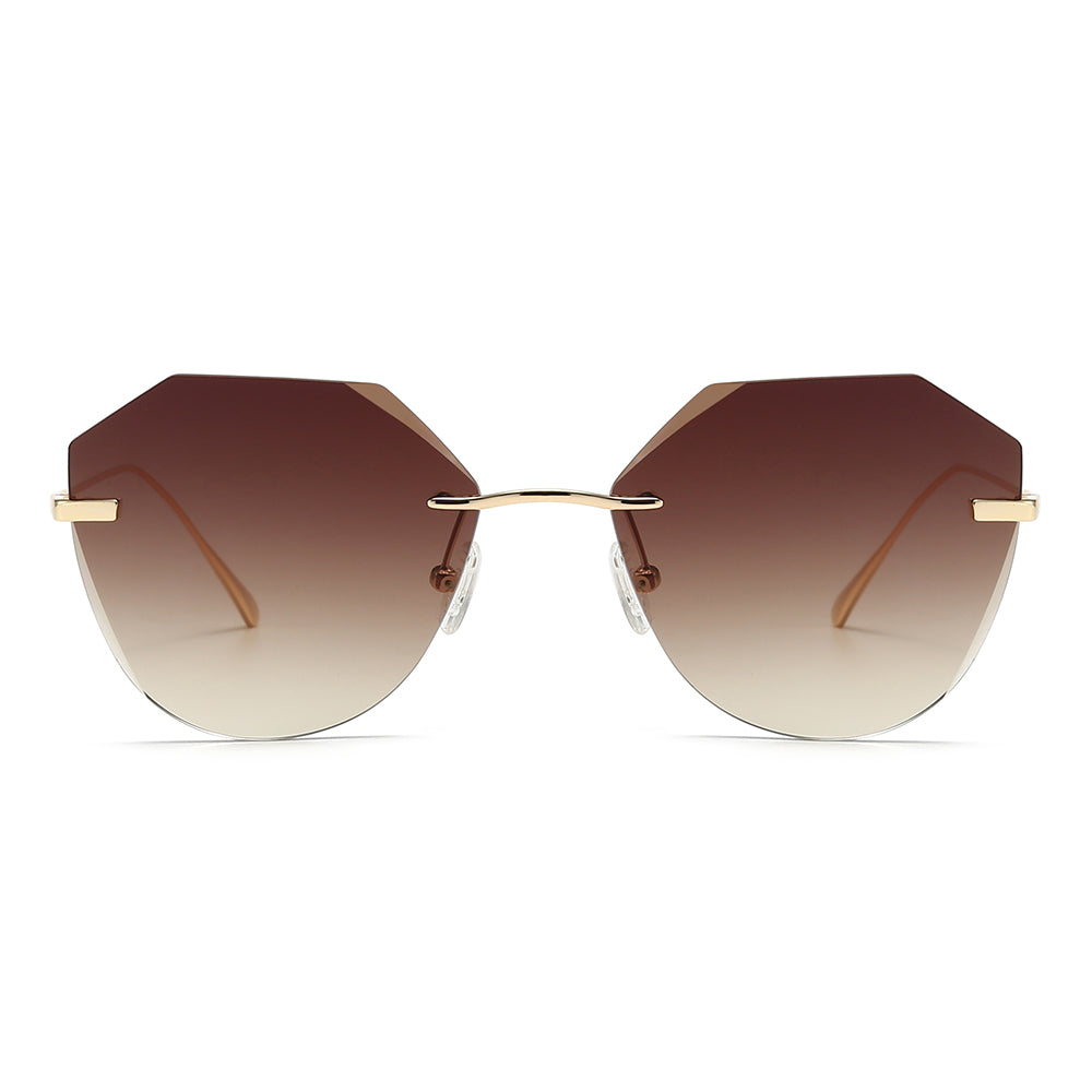 Irregular Round Tinted Sunglasses