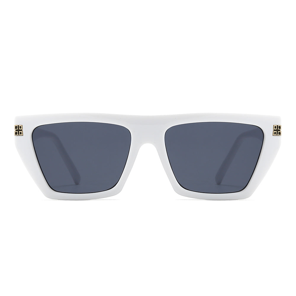 Thick Geek-Chic Geometric Tinted Sunglasses