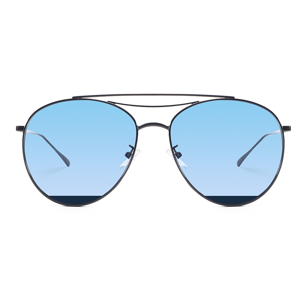 Polished Silver Aviator Sunglasses