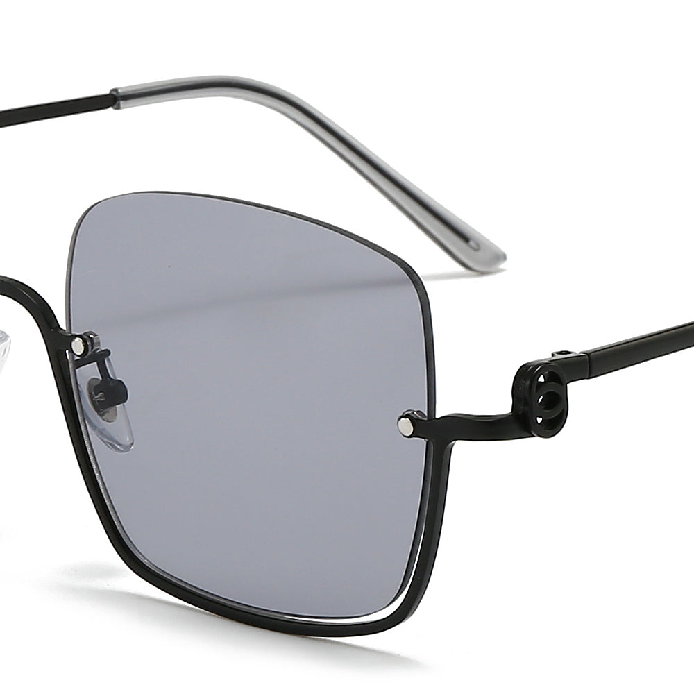 Square Semi-Rimless Tinted Sunglasses